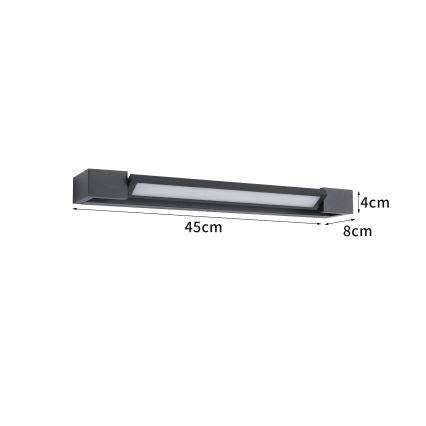 BRILAGI - Applique murale LED d'extérieur AQUA LINE LED/12W/230V 45 cm IP44 noire CRI 90
