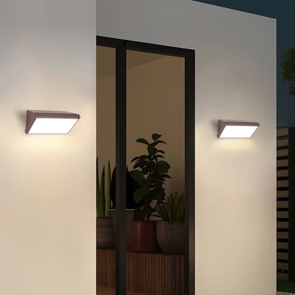 Brilagi - Applique murale d'extérieur LED avec détecteur TRIANGLE LED/20W/230V marron IP65