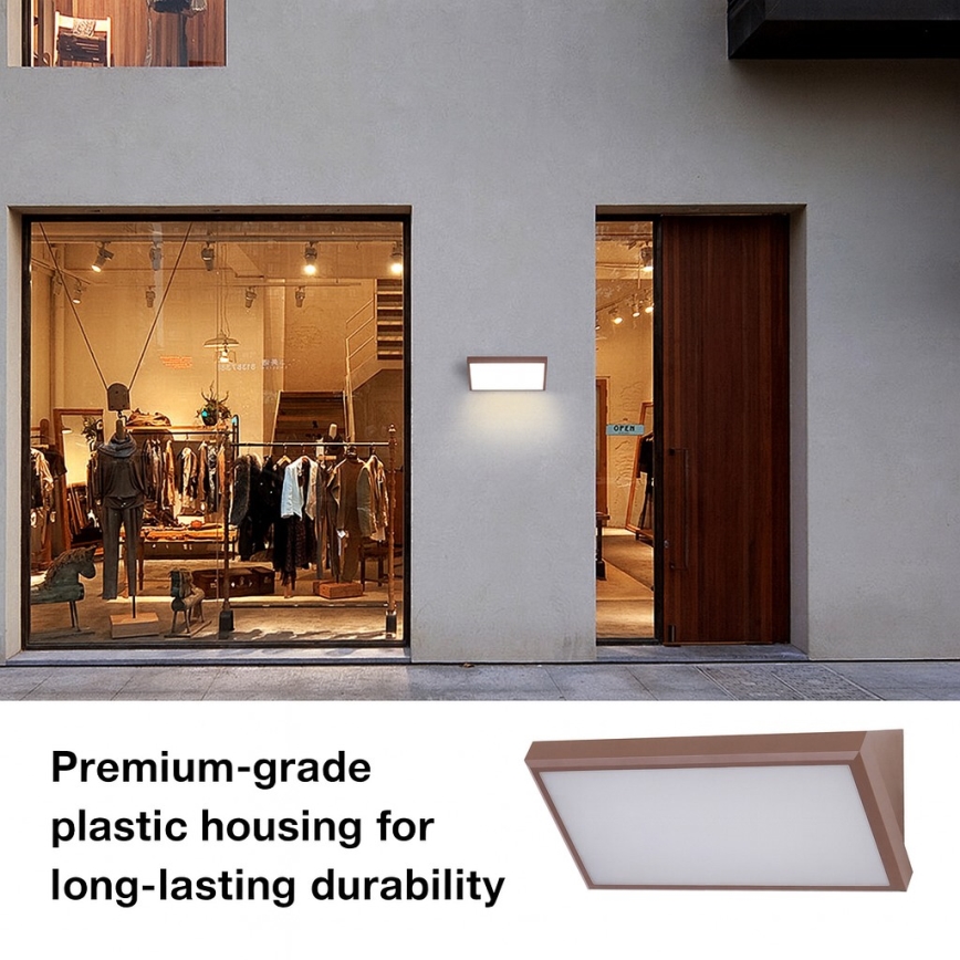 Brilagi - Applique murale d'extérieur LED avec détecteur TRIANGLE LED/20W/230V marron IP65