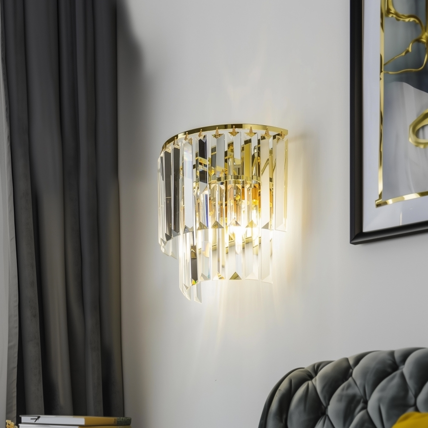 Brilagi - LED Applique murale en cristal MOZART 2xE14/40W/230V doré