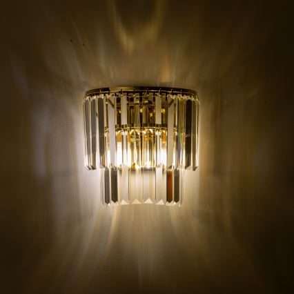 Brilagi - LED Applique murale en cristal MOZART 2xE14/40W/230V doré
