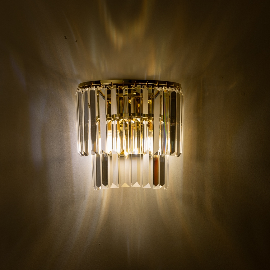 Brilagi - LED Applique murale en cristal MOZART 2xE14/40W/230V doré