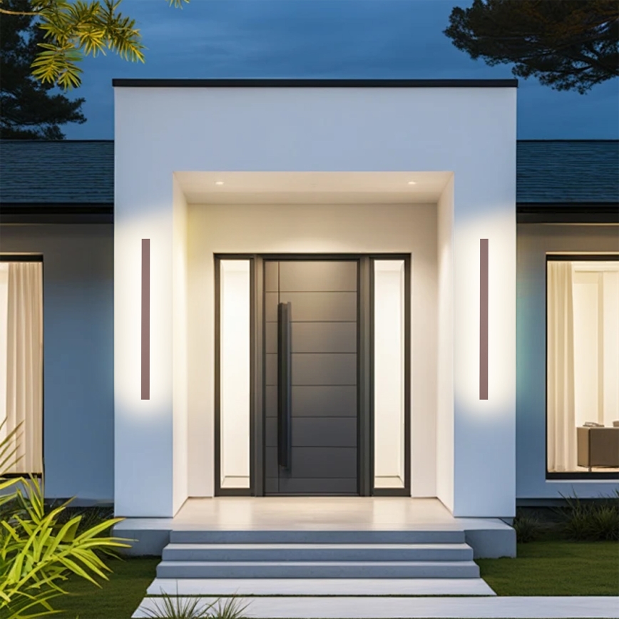 Brilagi - Applique murale extérieure LINEAR LED/22W/230V 3000K IP65 100 cm marron IRC 90