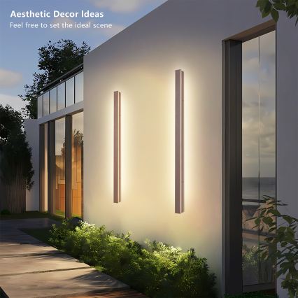 Brilagi - Applique murale extérieure LINEAR LED/22W/230V 3000K IP65 100 cm marron IRC 90