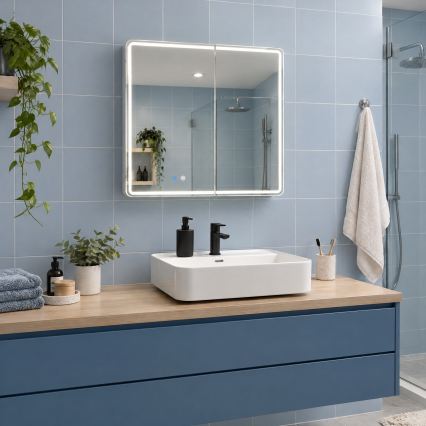 BRILAGI - LED armadietto da bagno con retroilluminazione NOTO DOUBLE 77x70 cm