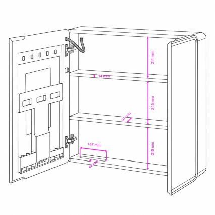 BRILAGI - LED armadietto da bagno con retroilluminazione NOTO DOUBLE 77x70 cm