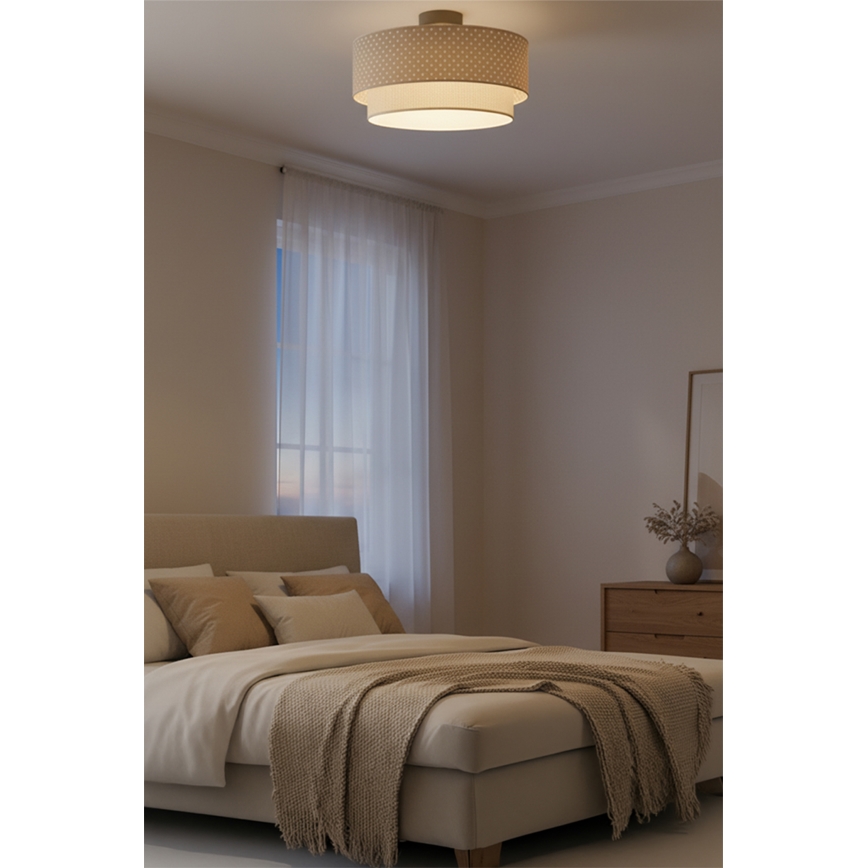 Brilagi - LED-Aufbau-Deckenleuchte BOHO BOBO 1xE27/60W/230V Ø 40 cm, gepunktet, beige/creme