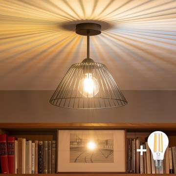 Brilagi - LED-Aufbau-Deckenleuchte CERIA WIRE 1xE27/60W/230V Ø 30 cm schwarz