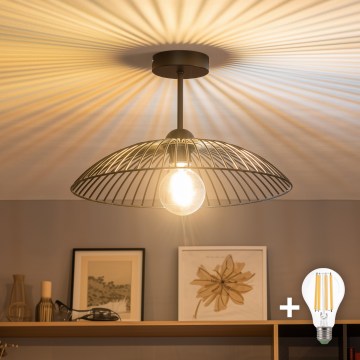 Brilagi - LED-Aufbau-Deckenleuchte CERIA WIRE 1xE27/60W/230V Ø 38 cm schwarz