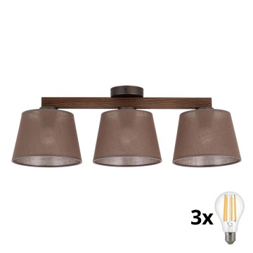 BRILAGI - LED-Aufbau-Deckenleuchte LATTE 3xE27/15W/230V Kiefer/Braun