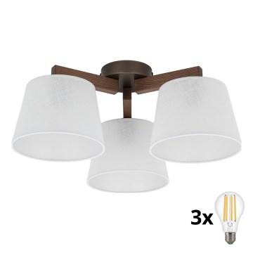 BRILAGI - LED-Aufbau-Deckenleuchte LATTE 3xE27/15W/230V Kiefer/weiß