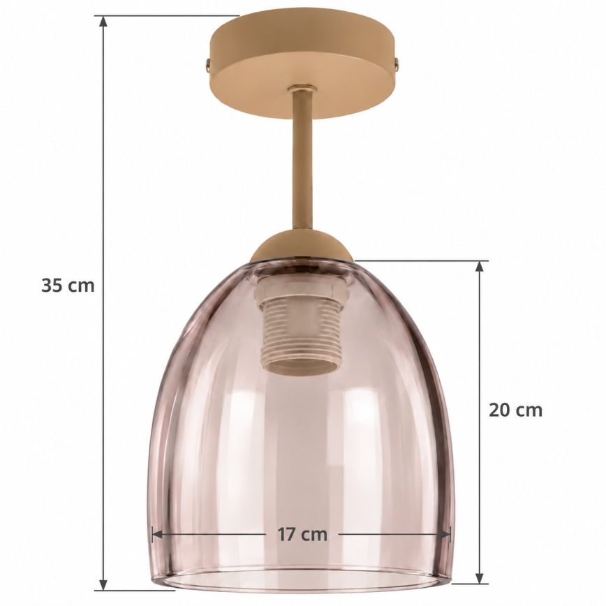 BRILAGI - LED Aufgesetzte Deckenleuchte RETRO GLASS 1xE27/60W/230V Ø 17 cm beige/rauchfarben beige