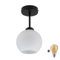 BRILAGI - LED Aufbau-Deckenleuchte RETRO GLASS 1xE27/60W/230V Ø 15 cm schwarz/weiß