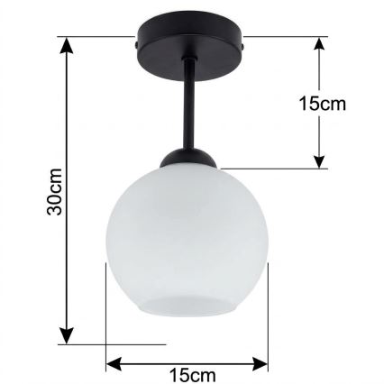 BRILAGI - LED Aufbau-Deckenleuchte RETRO GLASS 1xE27/60W/230V Ø 15 cm schwarz/weiß