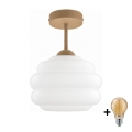 BRILAGI - LED-Aufbau-Deckenleuchte RETRO GLASS 1xE27/60W/230V Ø 20 cm beige/weiß