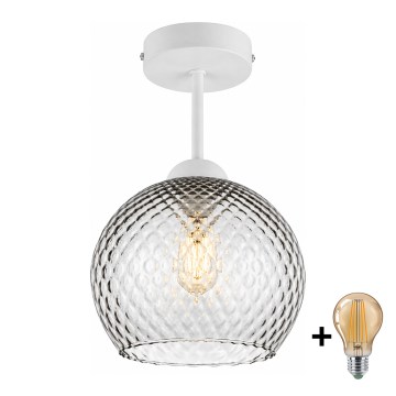 BRILAGI - LED Aufbau-Deckenleuchte RETRO GLASS 1xE27/60W/230V Ø 25 cm weiß/rauchgrau