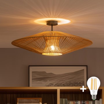 Brilagi - LED Aufbau-Kronleuchter CERIA BOHO 1xE27/60W/230V Ø 70 cm schwarz/braun