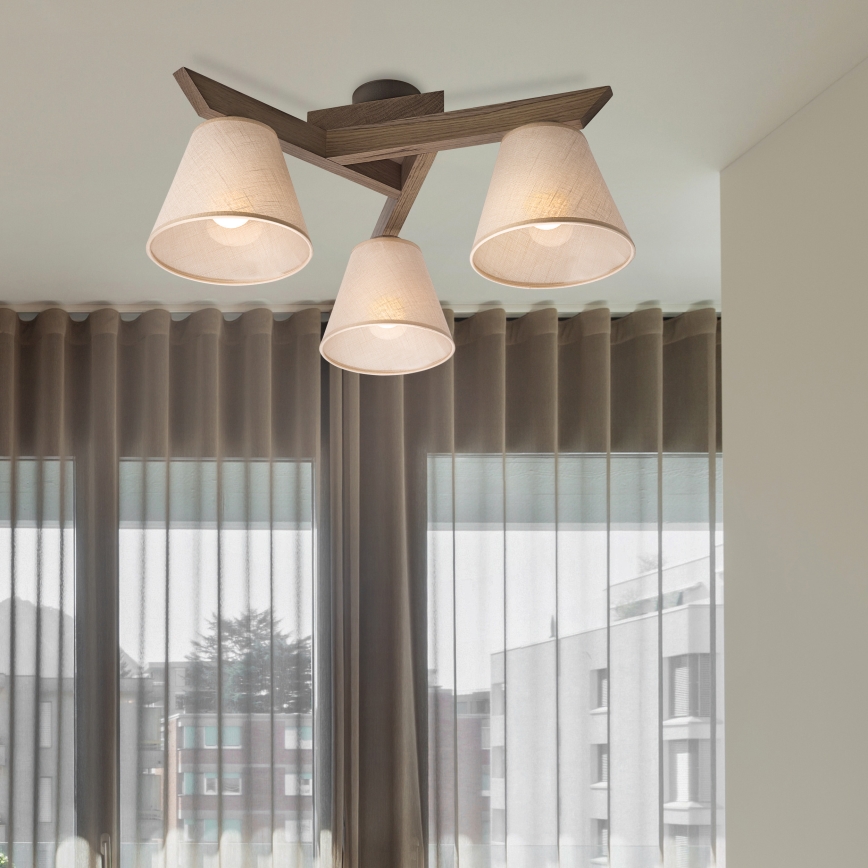 Brilagi - LED Aufgesetzte Deckenleuchte ANTHONY 3xE14/40W/230V Eiche/Nussbaum/Beige