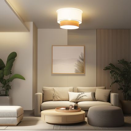 Brilagi - LED-Aufbauleuchte CERIA 1xE27/40W/230V Ø 50 cm weiß/beige