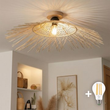 Brilagi - LED Aufbauleuchte CERIA BOHO 1xE27/40W/230V Ø 100 cm Bambus/Eiche