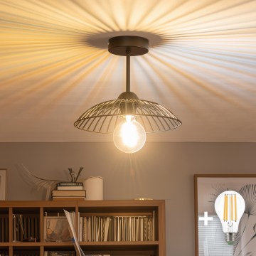 Brilagi - LED-Aufbauleuchte CERIA WIRE 1xE27/60W/230V Ø 26 cm schwarz
