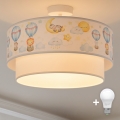 Brilagi - LED-Aufbauleuchte für Kinder BOBO 1xE27/60W/230V Ø 40 cm weiß/beige/Tiermotive
