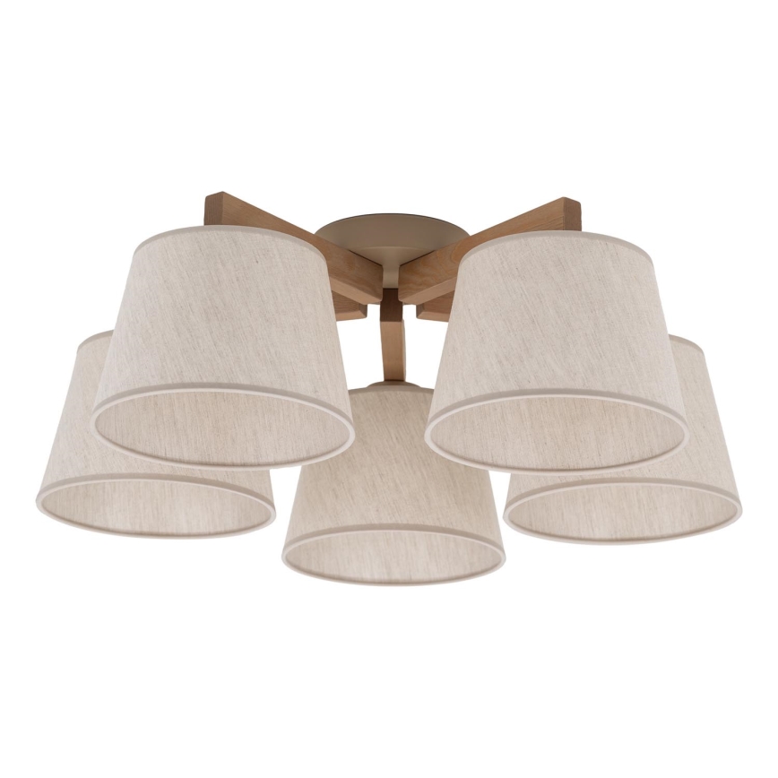 BRILAGI - LED-Aufbauleuchte LATTE SABIA 5xE27/15W/230V Kiefer/Creme