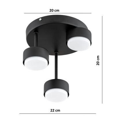 Brilagi - LED-Aufbauleuchte MONO 3xGX53/30W/230V schwarz