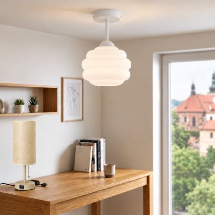 BRILAGI - LED Aufbauleuchte RETRO GLASS 1xE27/60W/230V Ø 20 cm weiß