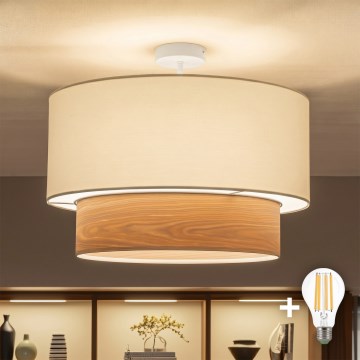Brilagi - LED aufgesetzte Deckenleuchte CERIA 1xE27/60W/230V Ø 50 cm weiß/beige