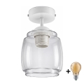 BRILAGI - LED Aufgesetzte Deckenleuchte RETRO GLASS 1xE27/60W/230V Ø 26 cm weiß/rauchgrau