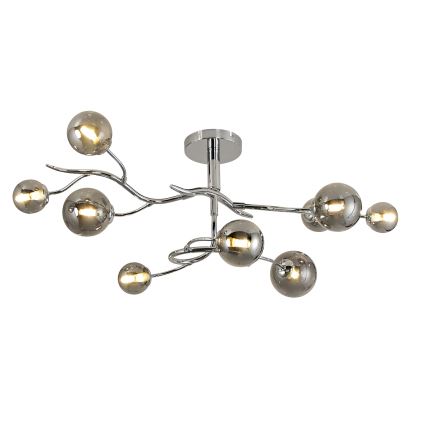 Brilagi - LED aufgesetzter Kronleuchter MISTEL 9xG9/3W/230V schwarz-chrom/rauchglas