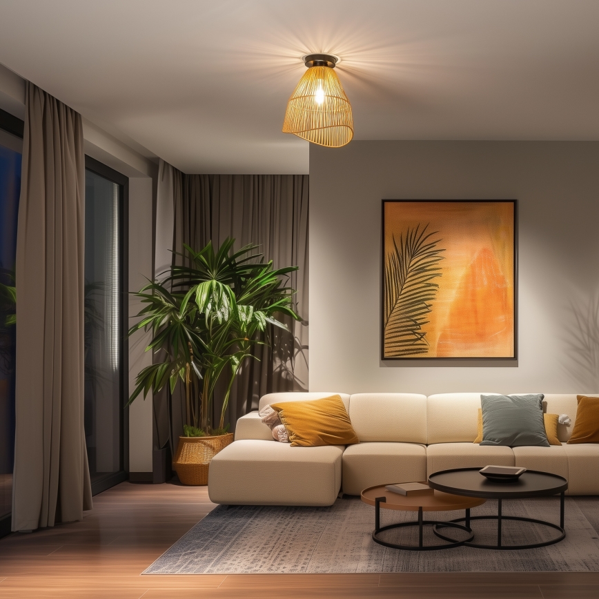 Brilagi - LED-Aufputz-Deckenleuchte CERIA BOHO 1xE27/40W/230V pr. 30 cm braun