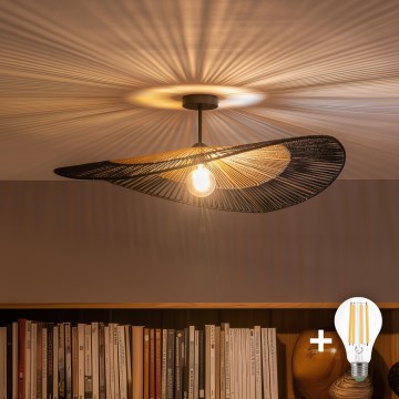 Brilagi - LED-Aufputz-Deckenleuchte CERIA BOHO 1xE27/60W/230V Ø 80 cm schwarz/braun