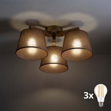 BRILAGI - LED Aufputz-Deckenleuchte LATTE SABIA 3xE27/15W/230V Kiefer/Braun