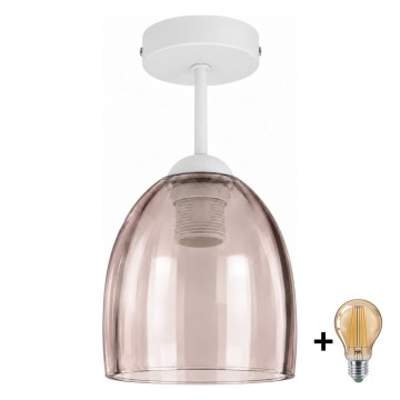 BRILAGI - LED Aufputz-Deckenleuchte RETRO GLASS 1xE27/60W/230V Ø 17 cm weiß/rauchbeige