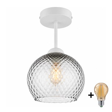 BRILAGI - LED Aufputz-Deckenleuchte RETRO GLASS 1xE27/60W/230V Ø 18 cm weiß/rauchgrau