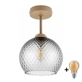 BRILAGI - LED-Aufputz-Deckenleuchte RETRO GLASS 1xE27/60W/230V Ø 25 cm beige/rauchgrau