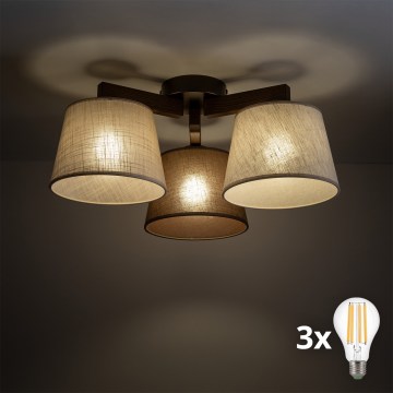 BRILAGI - LED Aufputz-Kronleuchter LATTE 3xE27/15W/230V Kiefer/Mix