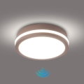 Brilagi - LED-Außen-Deckenleuchte mit Sensor BENE LED/18W/230V Ø 21,5 cm Braun IP54