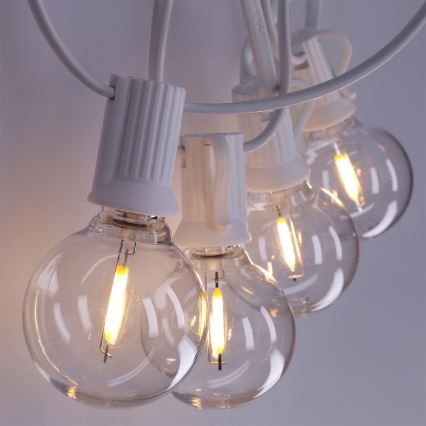 Brilagi - LED-Außen-Lichterkette GIRLANDA 25xE12/0,8W/230V 20m weiß IP44 warmweiß