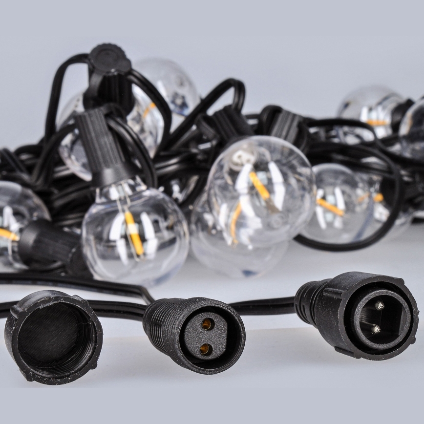 Brilagi - LED Außen-Dekorationskette GIRLANDA 25xE12 20m schwarz IP44 warmweiß