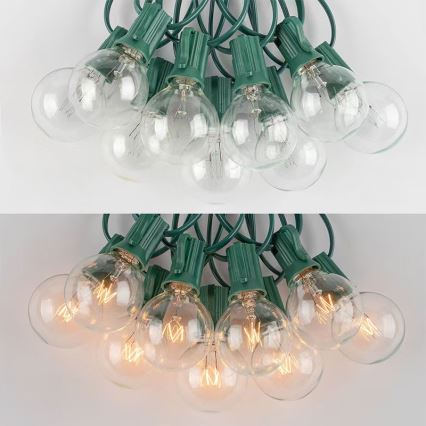 Brilagi - LED-Außen-Dekorationskette GIRLANDA 25xE12/0,8W/230V 20m grün IP44 warmweiß