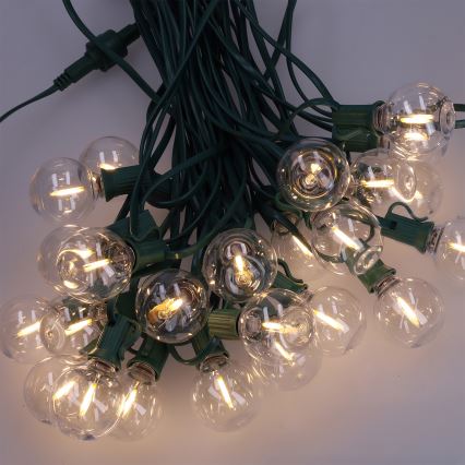 Brilagi - LED-Außen-Dekorationskette GIRLANDA 25xE12/0,8W/230V 20m grün IP44 warmweiß