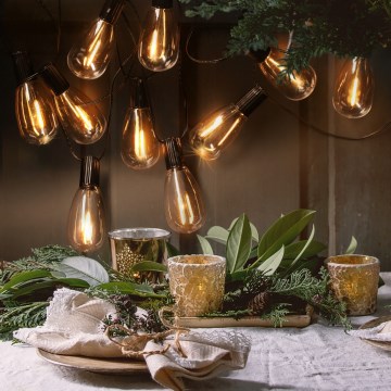 Brilagi - LED-Außen-Dekorationskette 10xLED/3xAA 3,2m IP44 warmweiß