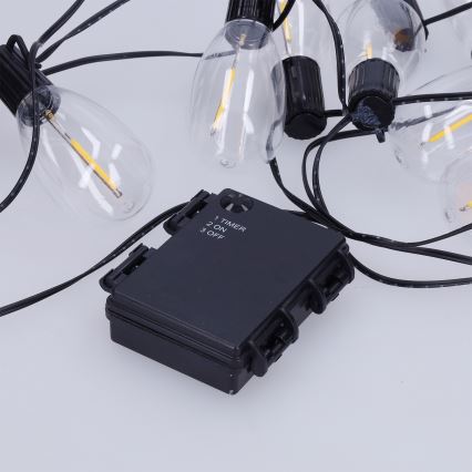 Brilagi - LED-Außen-Dekorationskette 10xLED/3xAA 3,2m IP44 warmweiß