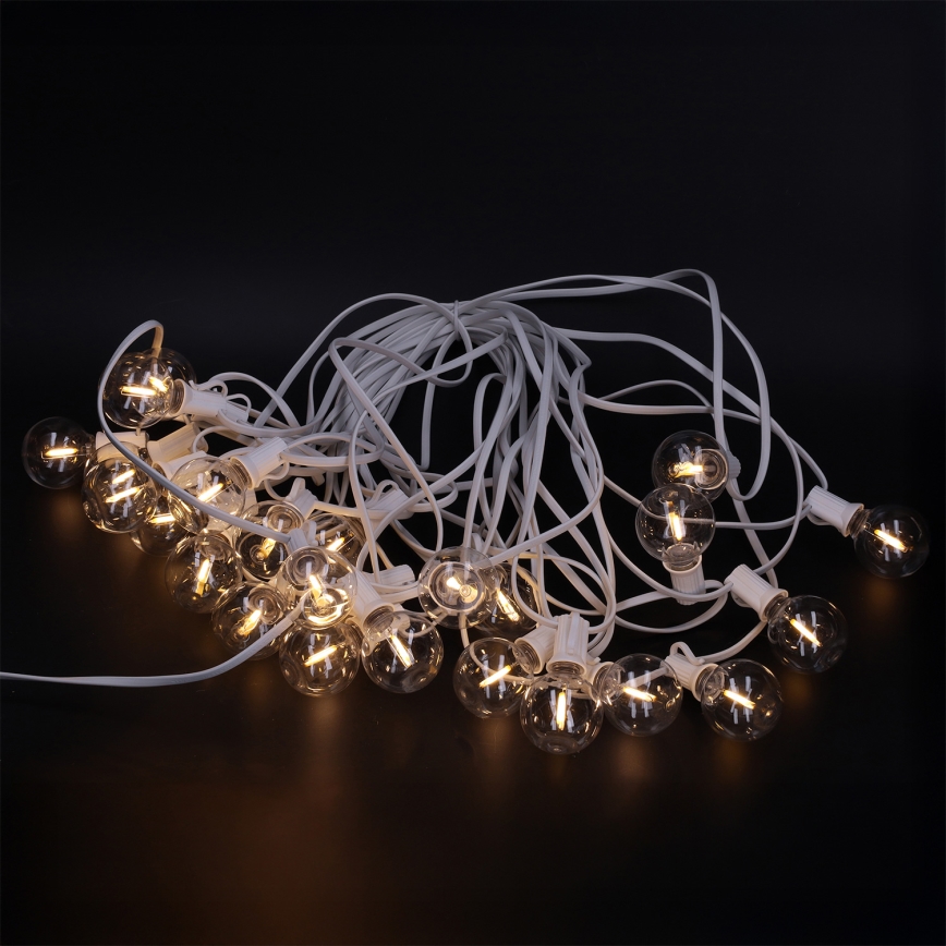 BRILAGI - LED Außen-Dekorations-Lichterkette GIRLANDA 25xE12/0,8W/230V 20m weiß IP44 warmweiß