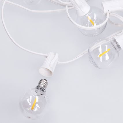 BRILAGI - LED Außen-Dekorations-Lichterkette GIRLANDA 25xE12/0,8W/230V 20m weiß IP44 warmweiß