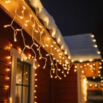Brilagi - LED-Außen-Lichtervorhang 360xLED/8 Funktionen 14m IP44 warmweiß Eiszapfen