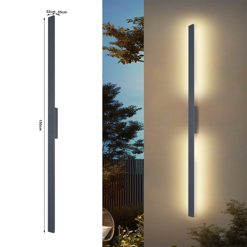 Brilagi - LED Außenwandleuchte LUNA LED/30W/230V 4000K IP65 150 cm Anthrazit CRI 90